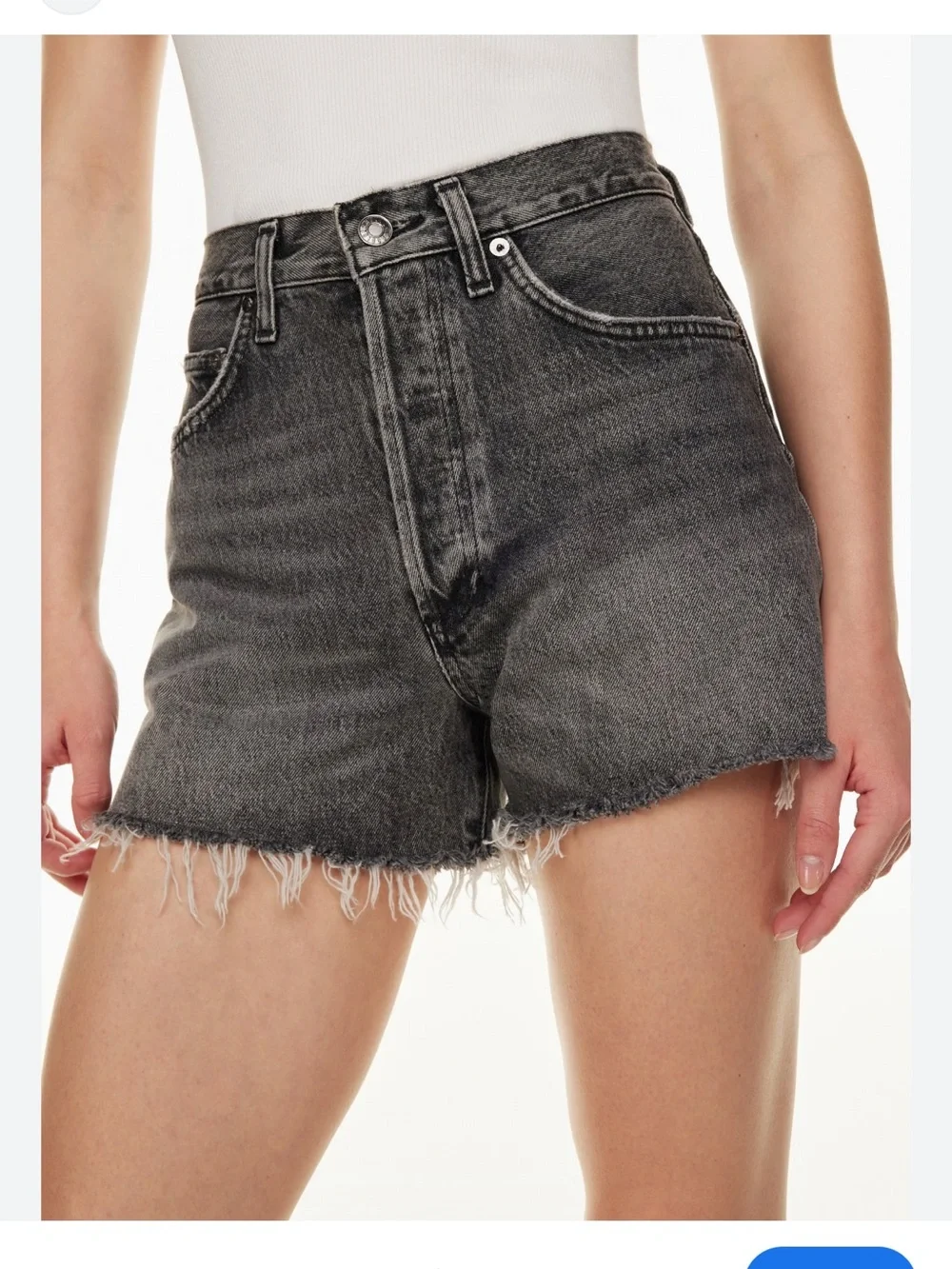 AGOLDE Dee Denim Short Cut Off Aritzia Sz 28 Vintage Black SKU 3014